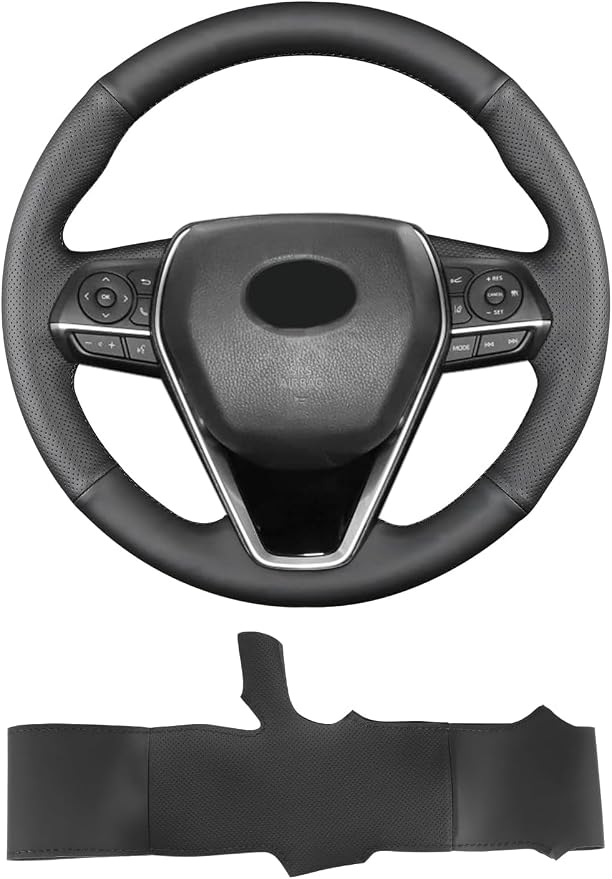 Hand Sewn Steering Wheel Cover for Toyota RAV4/Avalon/Camry/Corolla | Fit for Toyota RAV4 SUV 2019-2024 / Avalon 2019-2022 / Camry 2018-2024 / Corolla 2020-2025