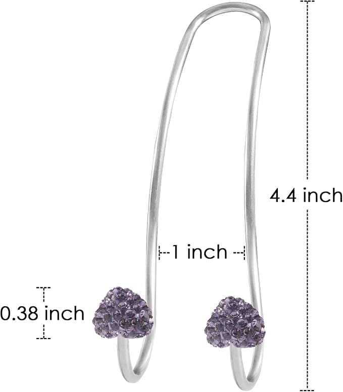 Guoord Car Headrest Hooks Decoration, 2 Pcs Bling Heart-Shaped Purse Hook Hangers, Auto Hooks Car Hangers and Durable Backseat Holder, Storage Universal for SUV Truck Vehicle（Purple）
