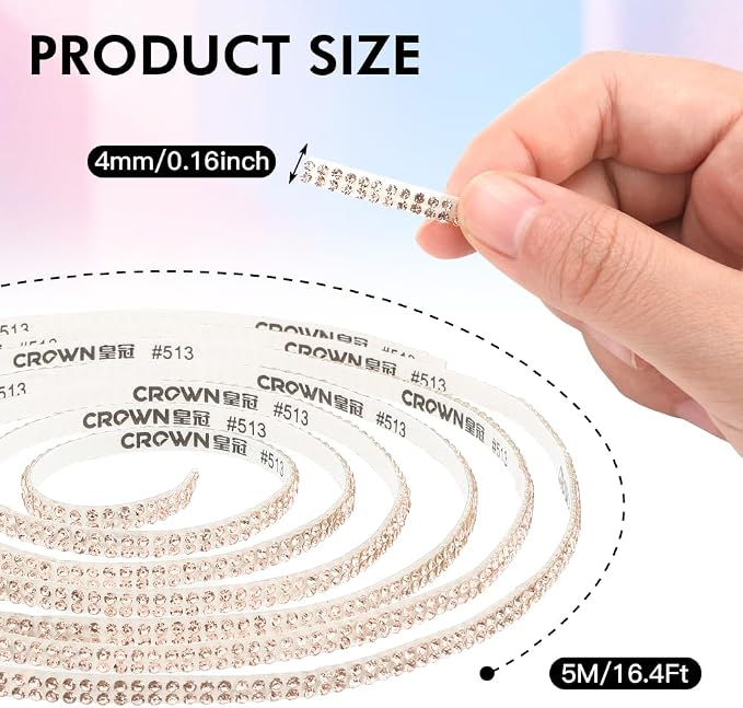 16.4Ft Bling Car Trim Self Adhesive Bling Rhinestone Car Accessories for Women Glitter Crystal Rhinestone Cars Interior Exterior Accessories Sticker DIY Cars Dashboard Diamond Decor for Women (Pink)