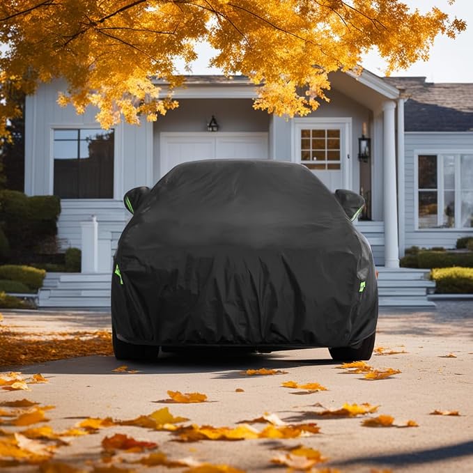 Car Cover for Honda Civic, Waterproof with Door Zipper | Custom Fit，All Weather Protection，Rain & Snow Proof，Windproof，Reflective Strips，Indoor&Outdoor Full Exterior