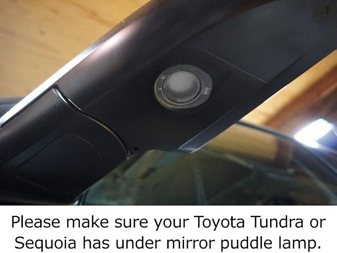 iJDMTOY Xenon White 18-SMD Full LED Under Side Mirror Puddle Lights Compatible With Toyota 2007-2021 Tundra Sequoia