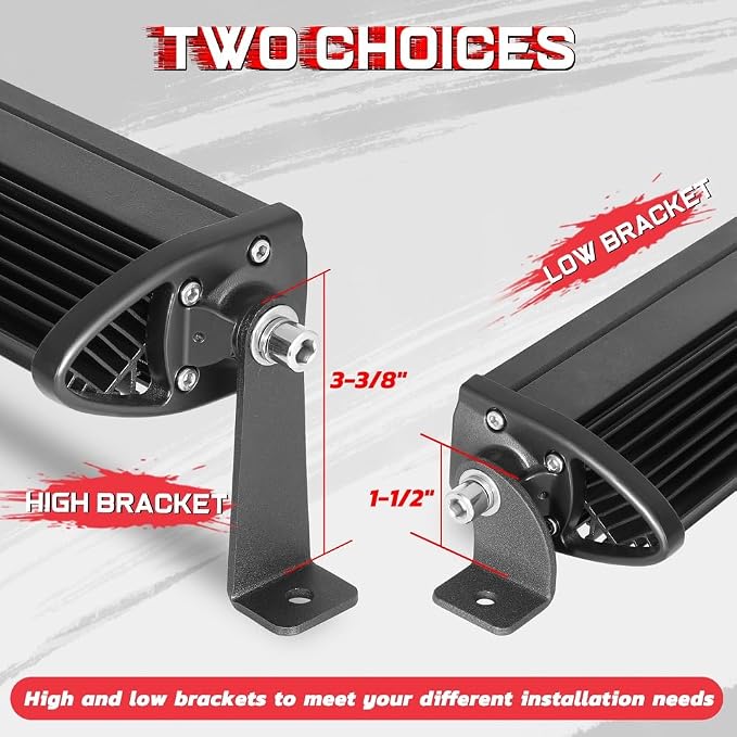 Light Bar Mounts Mounting Bracket, 4PCS Universal Side Mounted Brackets Kit for Single Row LED Light Bar for Truck ATV UTV - 2 Years Warranty