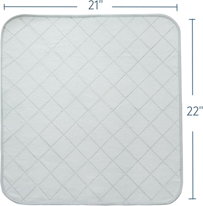 Waterproof Chair Pads for Incontinence, 4 Pack Reusable Seat Protector Pads 22" x 21", Absorbent Wheelchair Pad Covers, Washable Chair Pads for Adults, Kids & Pets - Grey