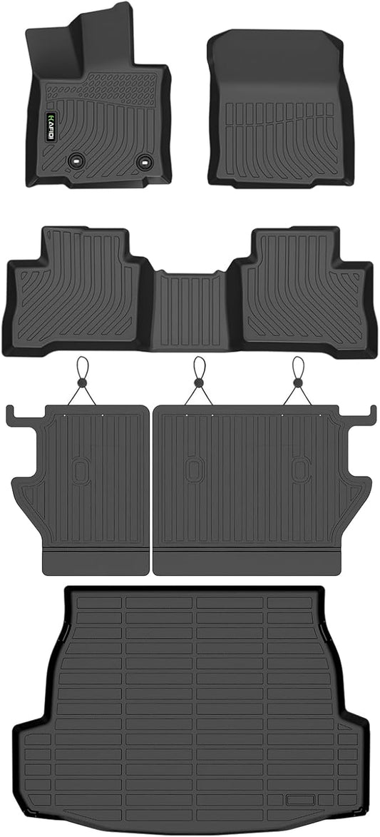 All Weather Floor Mats & Cargo Liner for Toyota RAV4 Hybrid 2026 (Not PHEV) with Backrest Mat Custom Fit Full Set Accessories - Black