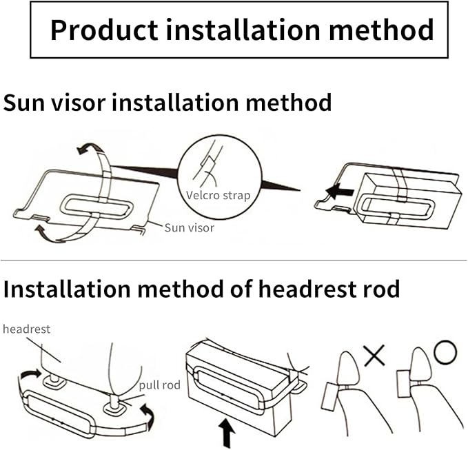 1 Pcs Auto Accessories Car Sun Visor Tissue Bracket, Portable Seat Back Napkin Bracket, Holder Paper Towel Napkin Box Cover Universal For Cars Suvs And Trucks