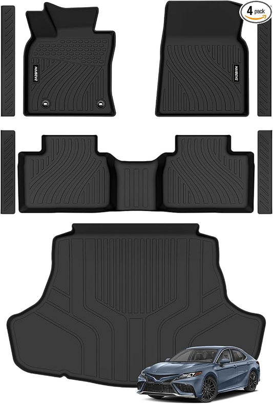 Naibeve Floor Mats for Toyota Camry 2018-2024 FWD | All Weather Custom Fit Floor Mats, Cargo Mat, (Not for Hybrid)/AWD Interior Protector accessories