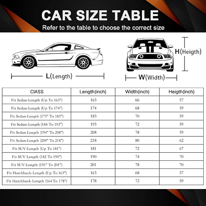 GUNHYI SUV Car Cover for Automobiles All Weather Waterproof, Universal Fit Toyota Highlander, Honda Pilot, Nissan Pathfinder/Murano, BMW X5/X6, Infiniti FX35 etc.