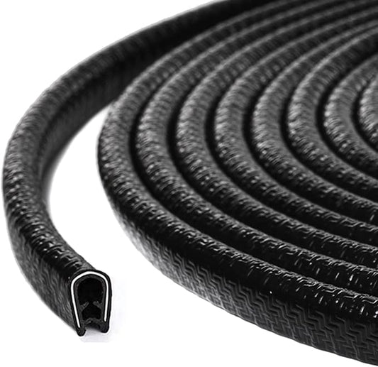 32Ft Car Door Edge Guards Black Universal Rubber Car Door Edge Protector U Shape Automotive Door Entry Guard, Edge Trim Fits for Sedans, Trucks, SUV, ATV, Boats