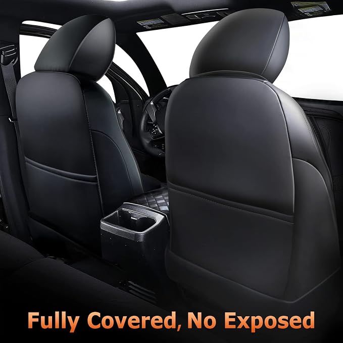 Carlimeki Leather Seat Covers Custom Fit for Tacoma Gen 3rd (2016-2023) | For Double & Crew Cab only - Fits SR, SR5, Limited, TRD Pro, TRD Sport, TRD Off-Road, Trail Special Edition - Fully Covered