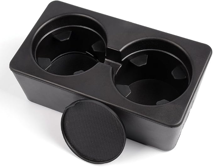 PIT66 Console Cup Holder Insert Fit Chevy Silverado GMC Sierra 2007-2014 | Replacement Dual Drink Holder Insert W/Floor Mounted Center Console,19154712,Fit 2007-2014 Avalanche Suburban Yukon Escalade