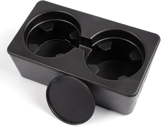 PIT66 Console Cup Holder Insert Fit Chevy Silverado GMC Sierra 2007-2014 | Replacement Dual Drink Holder Insert W/Floor Mounted Center Console,19154712,Fit 2007-2014 Avalanche Suburban Yukon Escalade