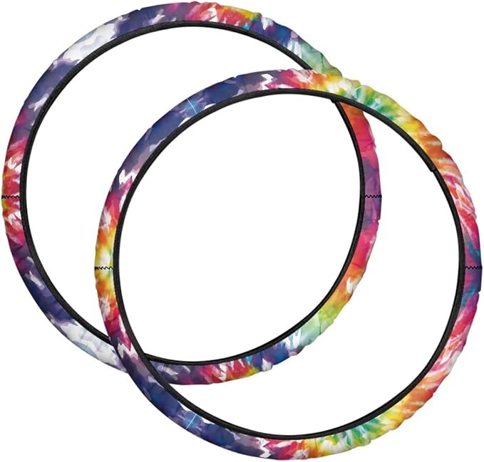 Wheelchair Wheel Covers Tie Dye Painting 2 PCS Wheelchair Tyre Covers Neoprene Wheel Cover for Transport Wheelchair Wheels