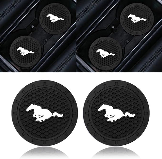 Car Cup Holder Coasters Compatible with Mustang Snake Speedstar Evos Everest GT Shelby Mach-E Grand C-MAX Falcon Figo Territory Fiesta,2pcs