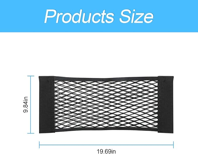 Mesh Cargo Net for Car, Universal Stretchable Trunk Storage Net Wall Sticker Organizer Elastic Pouch Bag for Cars, SUV, Home, Auto Interior Accessories (Medium)