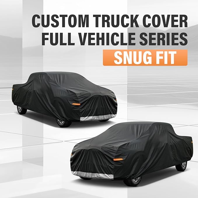 Kayme Truck Cover Waterproof All Weather, Heavy Duty Outdoor Pickup Cover Sun Uv Rain Protection, Universal Fit for Tacoma, Tundra, Titan, F-150, RAM 1500, Sierra etc.(Length Up to 228 inch)