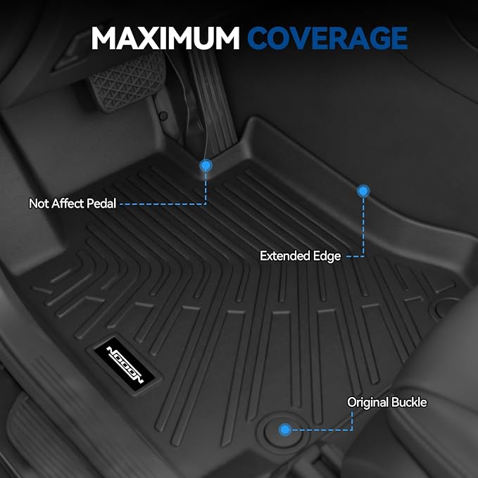 Custom Fit Floor Mats for Toyota Camry 2002-2006 | All Weather TPE Floor Liners with Trunk Mat | Odorless Interior Accessories