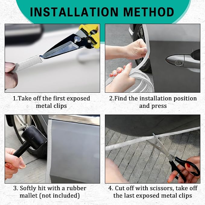 16.4ft (5m) Car Door Edge Guards, Car Door Protector, No-Glue Required Rubber Seal U Shape Automotive Door Entry Guard, Auto Door Edge Molding Protection for Most Vehicles (White, 16.4Ft)
