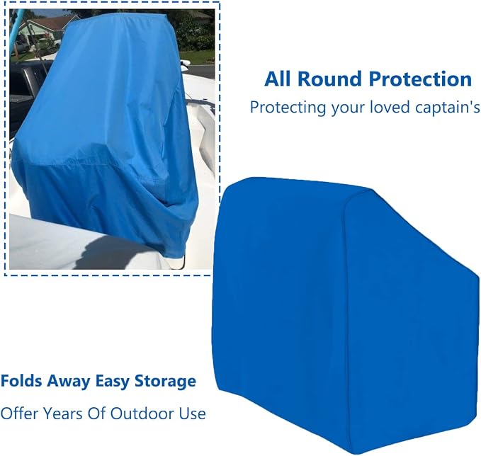 Boat Center Console Cover - Heavy Duty 600D Waterproof Marine Cover（Medium） | Marine Grade Polyester | UV & Rain Resistant | Snug Drawstring Bottom | Fits Up to 40"×30"×44" | Sun Dust & Tear Protection