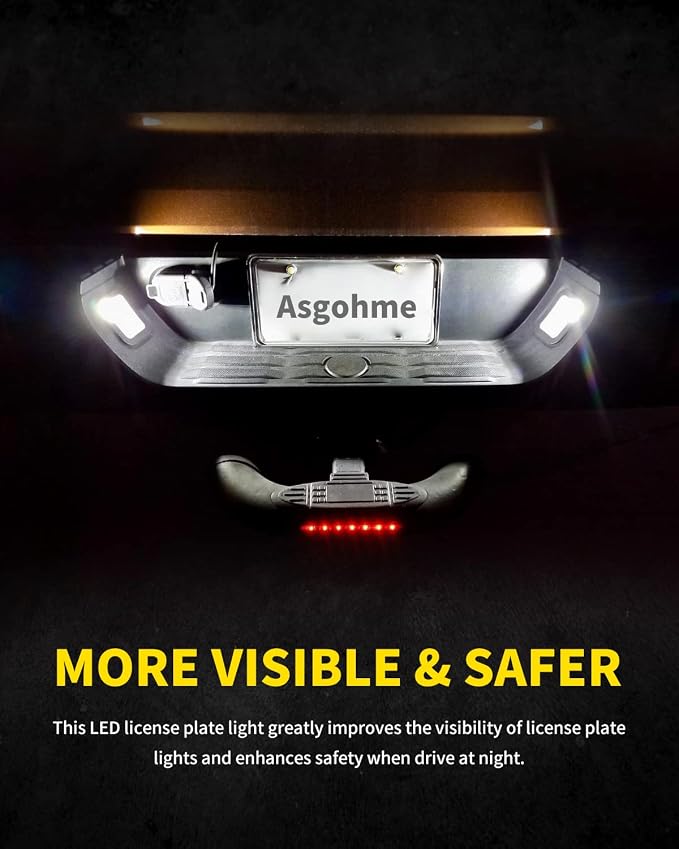 LED License Plate Lights Bright White Tag Lamp Assembly Replacement Compatible with Toyota 2016 2017 2018 2019 2020 2021 Tacoma & 2014-2021 Tundra Pickup Truck, Pack of 2