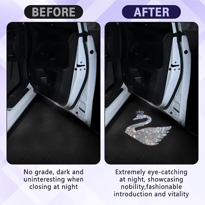 Zufoty 2PCS Car Door Light Projector, Wireless LED Car Door Paste Welcome Courtesy Light, LED Courtesy Ghost Shadow Welcome Lamp, Universal Car Accessories Fits Most Car SUV Truck