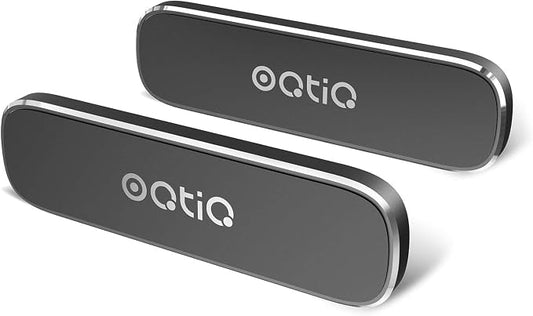 OQTIQ [2 Pack] Magnetic Car Mount, Phone Magnet for Car, Universal Stick On Rectangle Flat Dashboard Car Phone Magnet Mount for Cell Phones and Mini Tablets (Rectangle Flat) with 4 Metal Plates