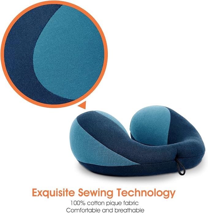 INFANZIA Chin Supporting Travel Neck Pillow, Comfortably Supports and Helps Support Head and Neck - Gifts for Toddler/Child/Kids, Blue