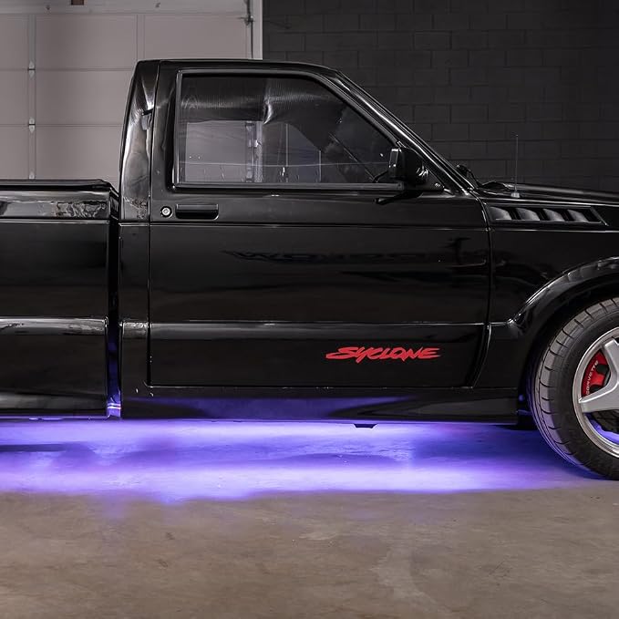 LEDGlow 6pc Purple Slimline LED Truck Flexible Underglow Lighting Kit | Neon Accent Lights Include Flex Underbody Tubes, Solid Color Illumination, 4 Modes, Control Box & Remote