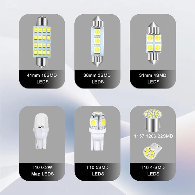 LED Lights for Car 70 PCS Bright White Interior LED Bulbs Kit, T10 31mm 36mm 41mm Reading License Plate Light, Plug and Play for Car Interior Indoor Map Dome Side Marker Bulbs