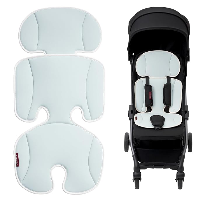 Momcozy Stroller Cooling Pad | Universal Soft Cooler Pad, Breathable & Adjustable Seat Liner | Detachable 2-Piece Cooling Cushion | Fits Strollers, Crib, High Chair, Bassinet, Swing