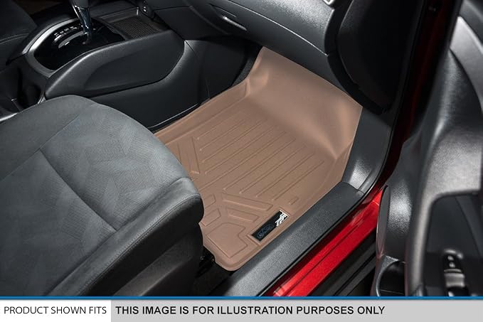 MAXLINER Floor Mats 1st Row Liner Set Tan for 2017-2018 Ford F-250/F-350 Super Duty Crew Cab or SuperCab