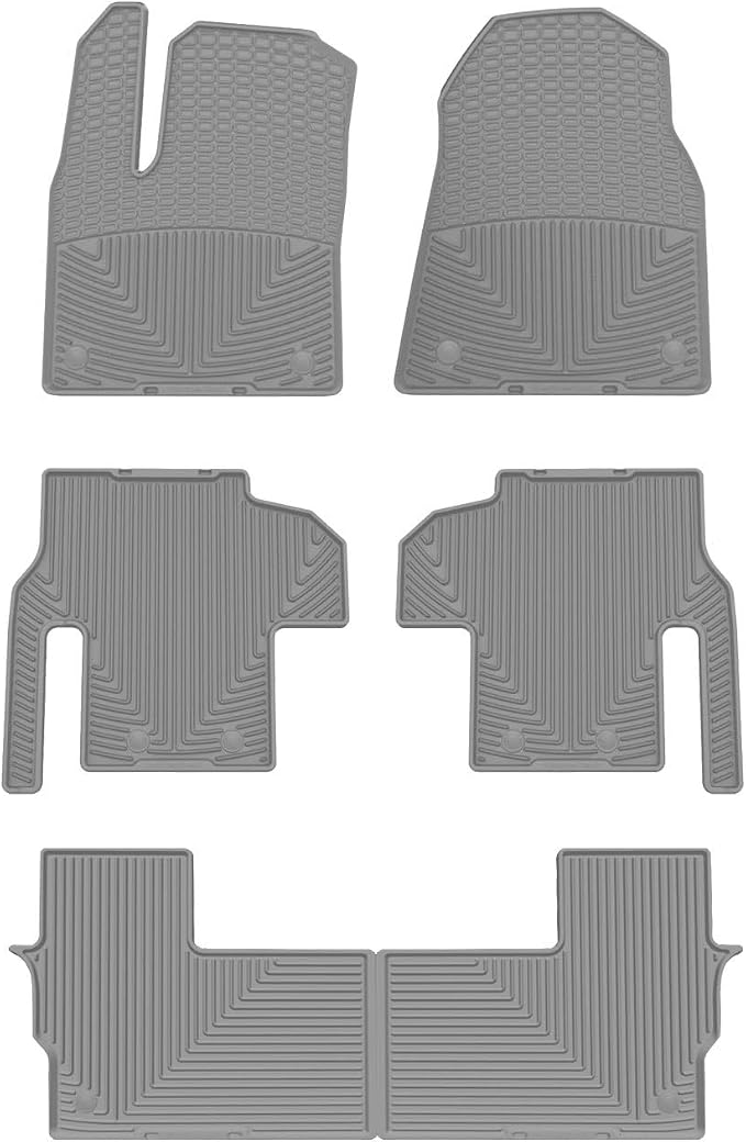 WeatherTech All-Weather Floor Mats for Jeep Wagoneer L, Wagoneer, Grand Wagoneer L - Full Set (W713GR-W714GR-W715GR), Grey