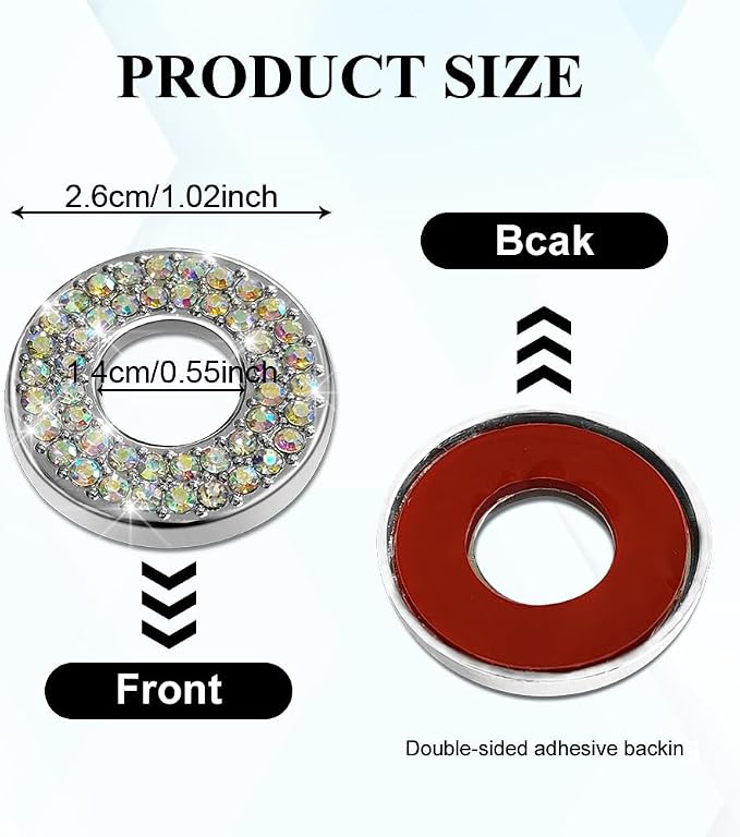 4PCS Bling Car Inner Door Lock Covers, Bling Car Accessories, Crystal Auto Decals for Women Girls, Sparkly Rhinestones Auto Door Bolt Decorations Compatible with B-e-n-z A/B/C/D/E Class