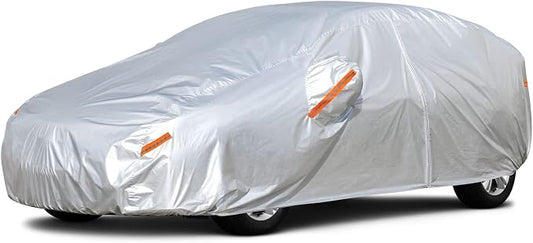 Kayme Hatchback Car Cover Waterproof All Weather (UP to 177 Inch) | Protects cars from outdoor UV exposure, blocks blowing dust and wind, breathable lightweight material, easy storage