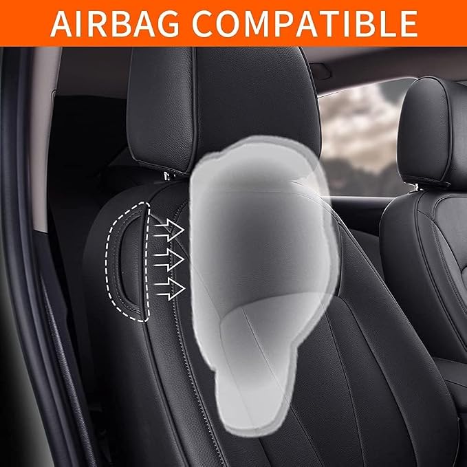 AOMSAZTO Seat Covers for Mazda 3 2014 2015 2016 2017 2018 | Customized Full Set Faux Leather Waterproof AirbagCompatible Seat Cover Black