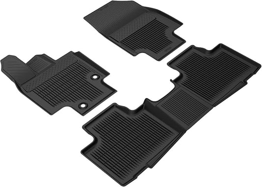 Kiwi Master Floor Mats for 2020-2026 Toyota Highlander | Custom Fit All Weather Car Mats, Heavy Duty TPE Floor Liners, Front & Rear 2 Row Set, Black
