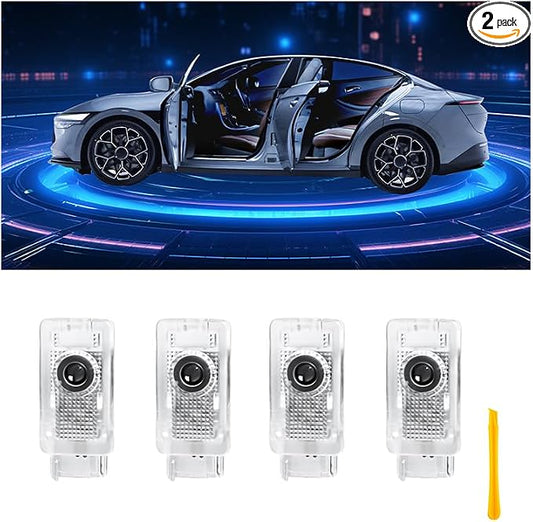 LOWEEY Car Door Lights Logo Projector Compatible with Cadillac Accessories | 4K HD Puddle Lights Compatible with SRX XTS ATS XT4 XT5 XT6 CT6, No Fade Car Welcome Lights(2 Pack, Dual Plug)
