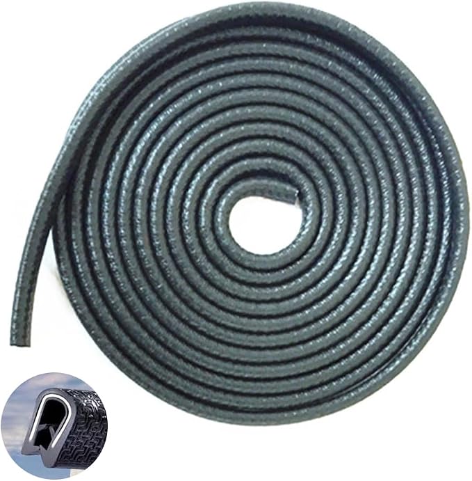 Edge Trim Black Small, Flexible PVC Edge Protector,Rubber U Channel Edge Trim,Fits Edge 1/16 to 1/8 Inch (32FT)