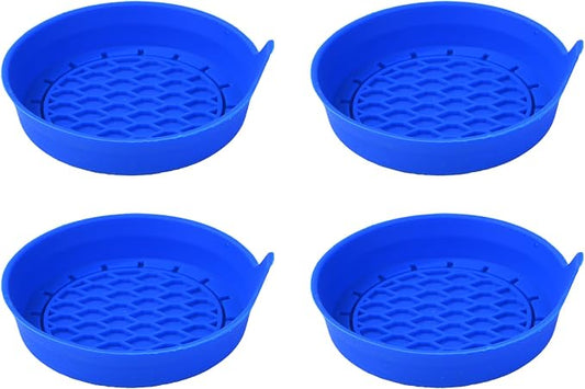 4PCS Car Cup Holder Coaster, Silicone Non-Slip Vehicle Cup Holder Insert Pads, Automotive Interior Insulation Drink Cup Mats Decor Accessories, Universal for SUV, Sedan, Truck (Blue)