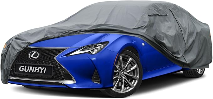 GUNHYI Premium Car Cover Custom Fit Lexus RC, 16 Layers Heavy Duty Car Cover Waterproof All Weather with Zipper Door for Sun Rain Snow Dust Uv Protection