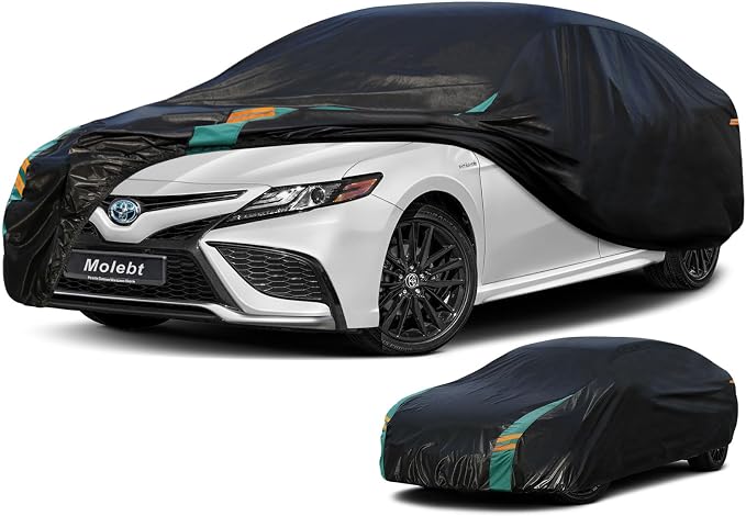 Car Cover Waterproof All Weather for Automobiles, Outdoor Full Exterior Covers for Sedans (Length: 186"-193") Rain Winter Sun Protection. Universal Fit for Toyota Camry, Honda Accord, etc.
