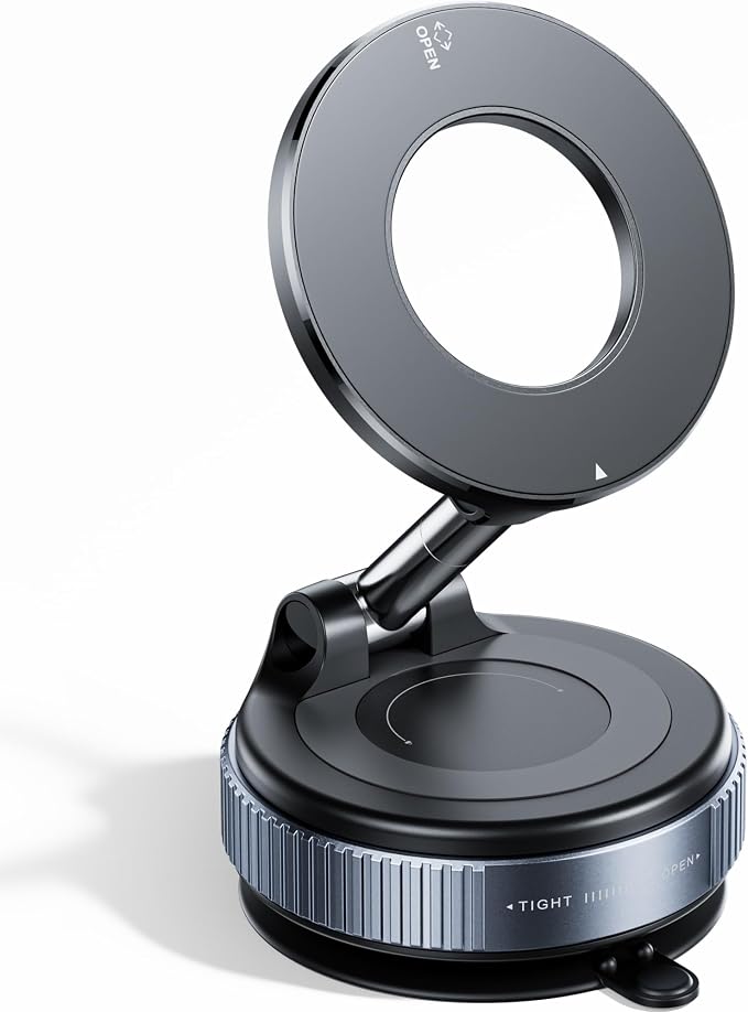 REOKILY 2026 Upgraded Vacuum Magnetic Car Phone Holder 360° Reinforced 96LBS Ultra Suction Cup Phone Mount for MagSafe Cell Phone Holders for Your Car/Gym/Mirror Mount for iPhone & Android