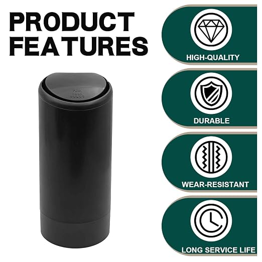 1 PCS Car Trash Can with Lid, 2.5" x 6.2" Soft Silicone Embedded Durable Vehicle Storage, Car Trash Can Cup Holder, Suitable for Most Cars, SUVs and Trucks (Black)