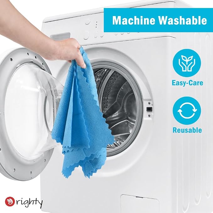 Orighty Microfiber Cleaning Cloth Bulk, 50 Pack Shop Towels 12x12 in, Blue | Reusable Microfiber Towels for Cars, Shop Rags, Multi-Purpose Lint Free Cleaning Rags for Home & Kitchen
