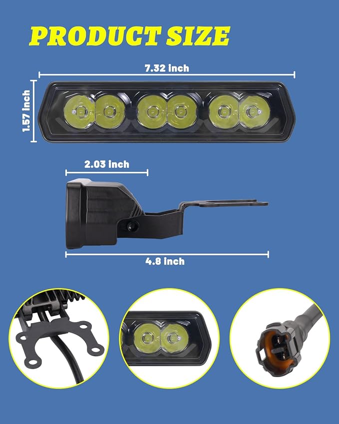 6 Inch Dirt Bike LED Light Bar Headlight Kit for Motorcycle Surron Off Road | LED Driving Light Bar Plug-Play 6" Single Row Spot Beam IP68 Waterproof Headlight Kit for CRF KX Surron Talaria E-Bike