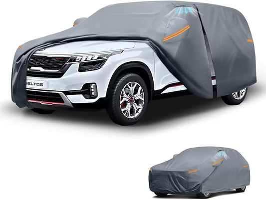 Waterproof Kia Seltos(2019-2026) Car Cover with Breathable Vents, [Upgrade] Premium Covers with Cotton Liner and Zipper Door, Sun Rain Snow Dust Uv Protection.(Gift with Towel)