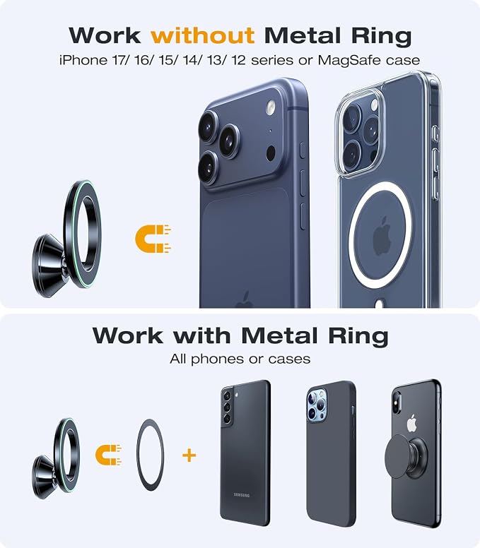 VICSEED Latest Upgrade for MagSafe Car Mount, [High & Low Temp Resistance] Magnetic Phone Holder for Your Car Dashboard, 360 Adjustable Car Phone Holder Mount for iPhone 17 Pro Max 16 15 14 13 12