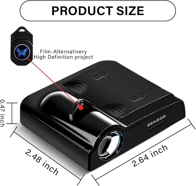 Car Door Lights Projector, 2PCS Butterfly Car Door Projector Lights Universal Welcome Courtesy Ghost Shadow Lamp Fit for All Car Models Butterfly