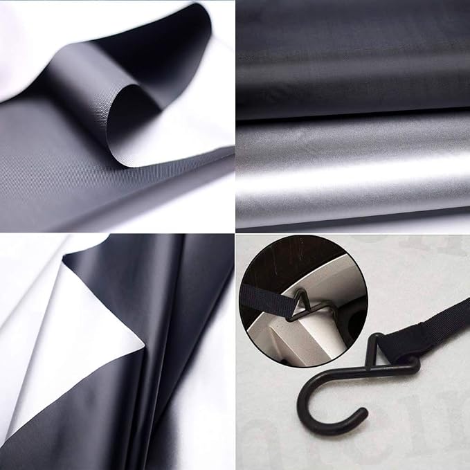 Half Car Cover All Weather Car Body Cover Sunshade Cover Snow Cover Waterproof Snowproof Universal 210D Oxford Fabric (Fit MPV/SUV Length 185'' to 195'')