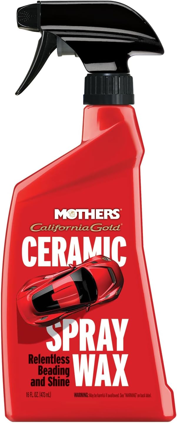 Mothers California Gold Ceramic Spray Wax, 16 oz. (05766) | Super-Hydrophobic, Delivers Deep Gloss, Relentless Beading & Long-Lasting Shine, Quick, Easy, User-Friendly Spray-On Formula