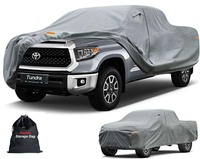 Kayme Heavy Duty Truck Cover Custom Fit Toyota Tundra(1999-2021) Access Cab/Extended Cab SB Short Bed. Waterproof All Weather for Pickup, Full Exterior Covers Sun Rain UV Protection.
